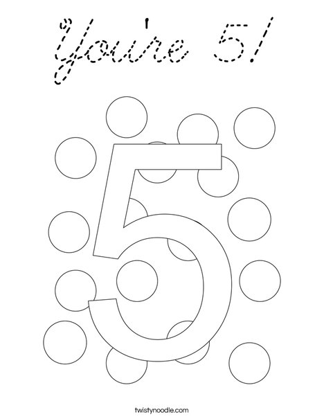 You're 5! Coloring Page
