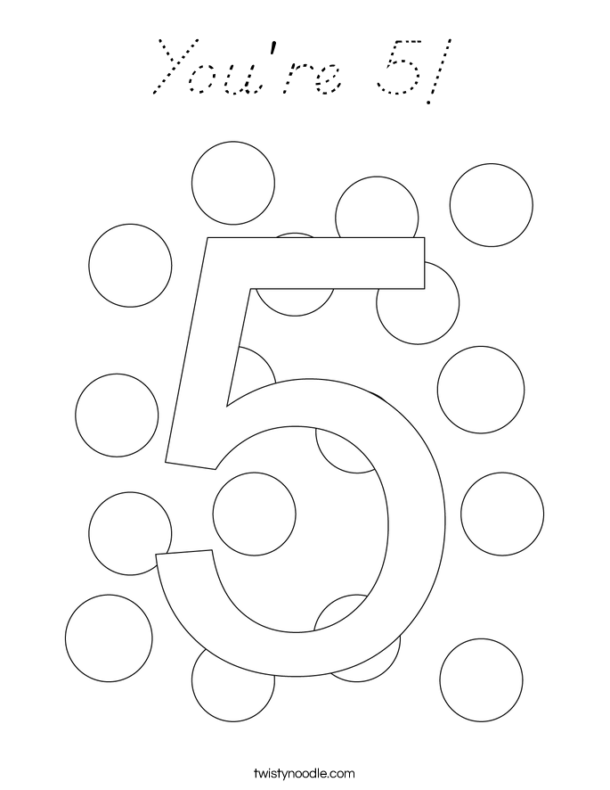 You're 5! Coloring Page