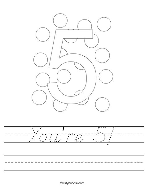 You're 5! Worksheet