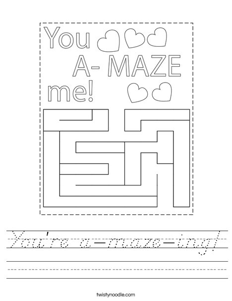 You're a-maze-ing! Worksheet