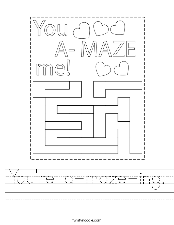 You're a-maze-ing! Worksheet