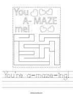 You're a-maze-ing Handwriting Sheet