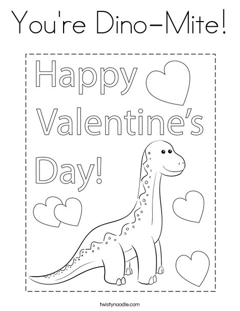 Dinosaur Coloring Pages Valentines Coloring And Drawing