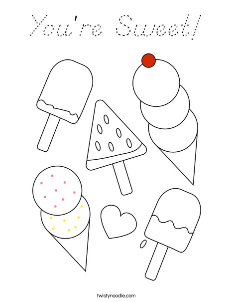 You're Sweet! Coloring Page