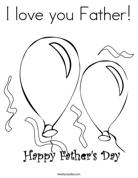 Father's Day Balloons Coloring Page