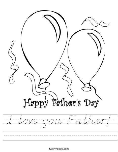 Father's Day Balloons Worksheet