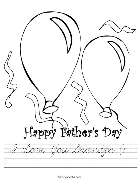 Father's Day Balloons Worksheet