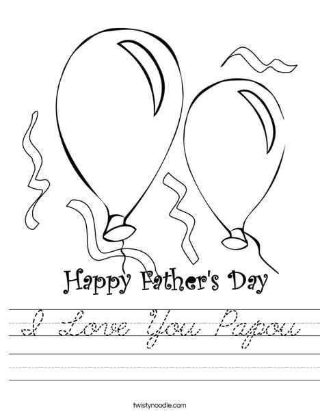 Father's Day Balloons Worksheet