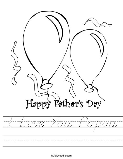 Father's Day Balloons Worksheet