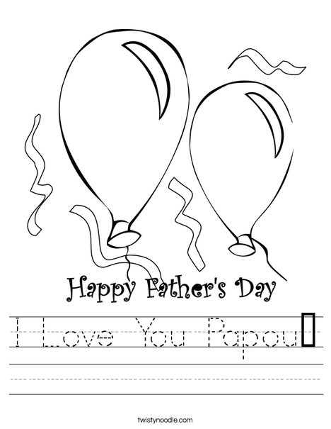 Father's Day Balloons Worksheet