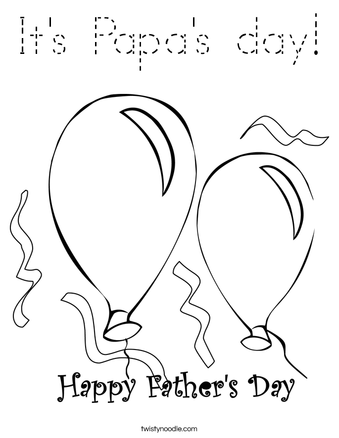 It's Papa's day! Coloring Page