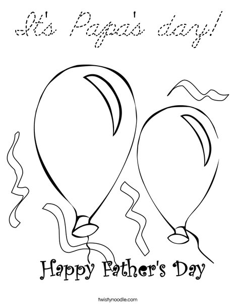 Father's Day Balloons Coloring Page