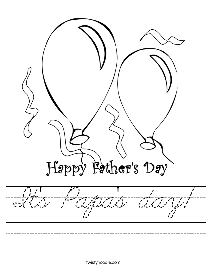 It's Papa's day! Worksheet