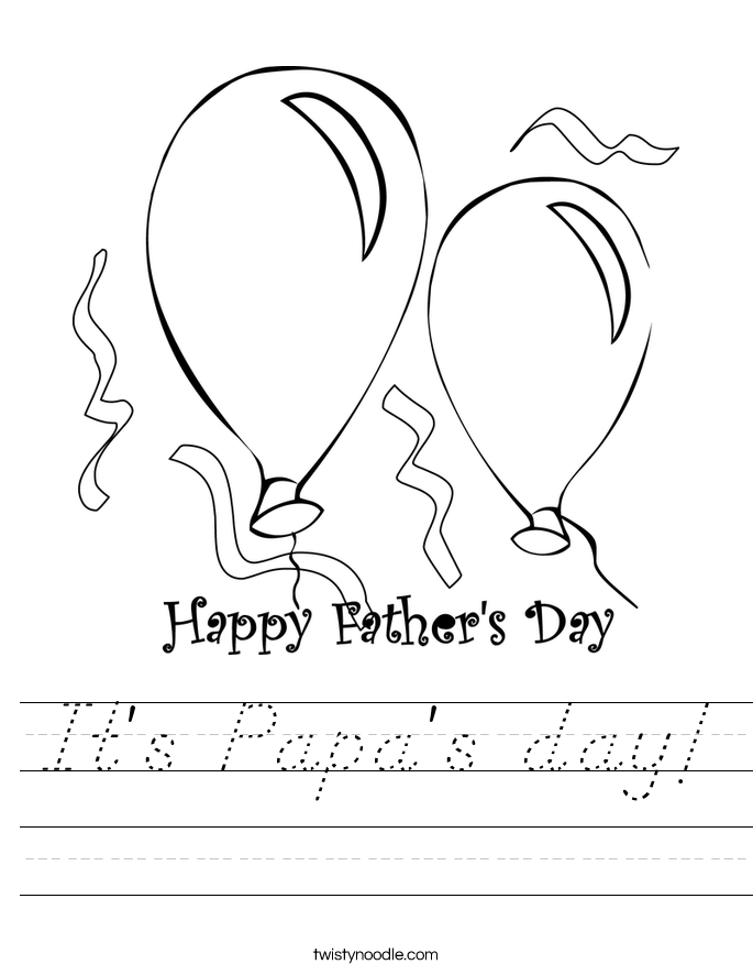 It's Papa's day! Worksheet