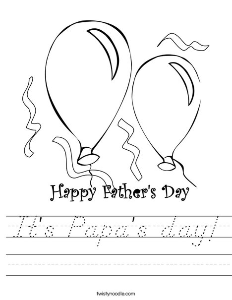 Father's Day Balloons Worksheet