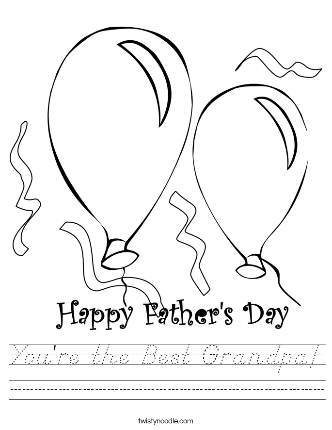 You're the Best Grandpa! Worksheet