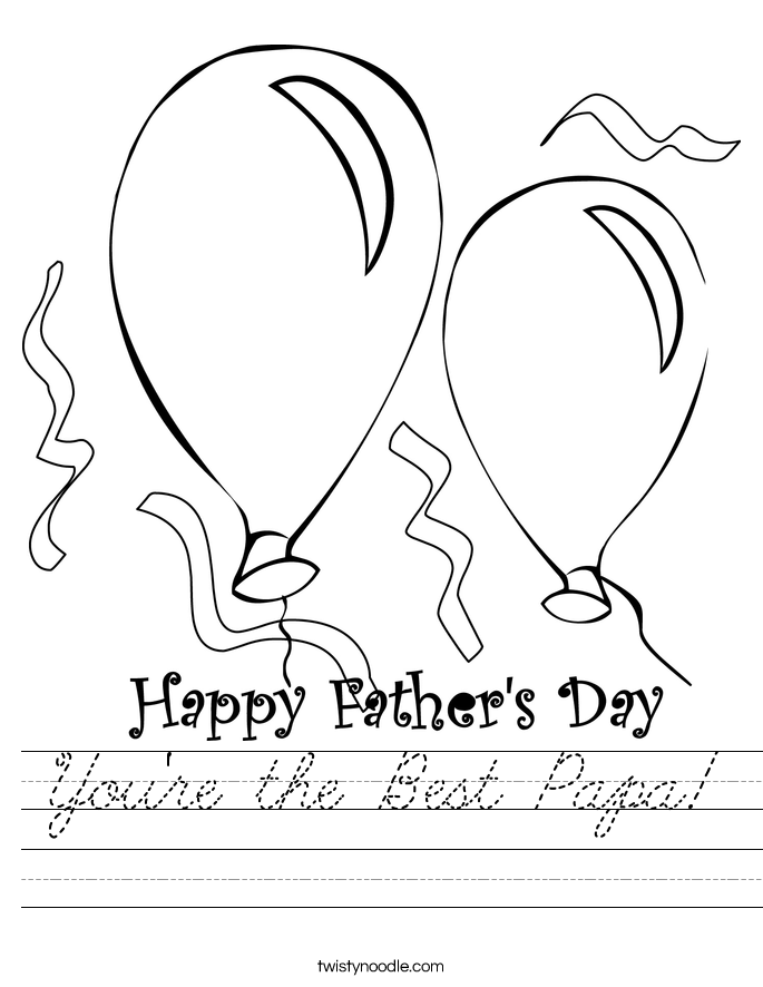 You're the Best Papa! Worksheet