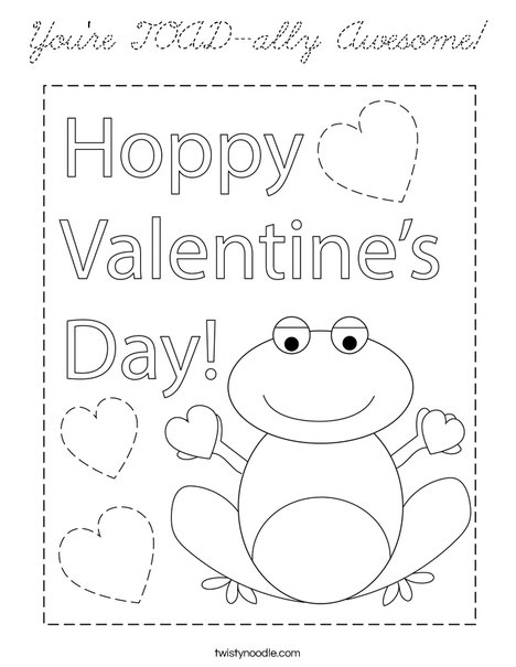 You're TOAD-ally Awesome! Coloring Page