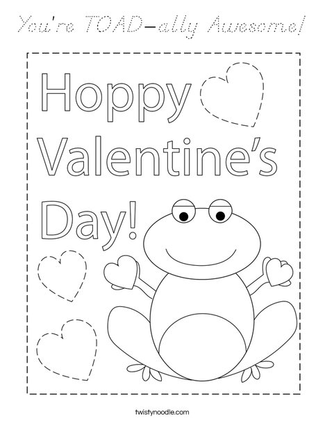 You're TOAD-ally Awesome! Coloring Page