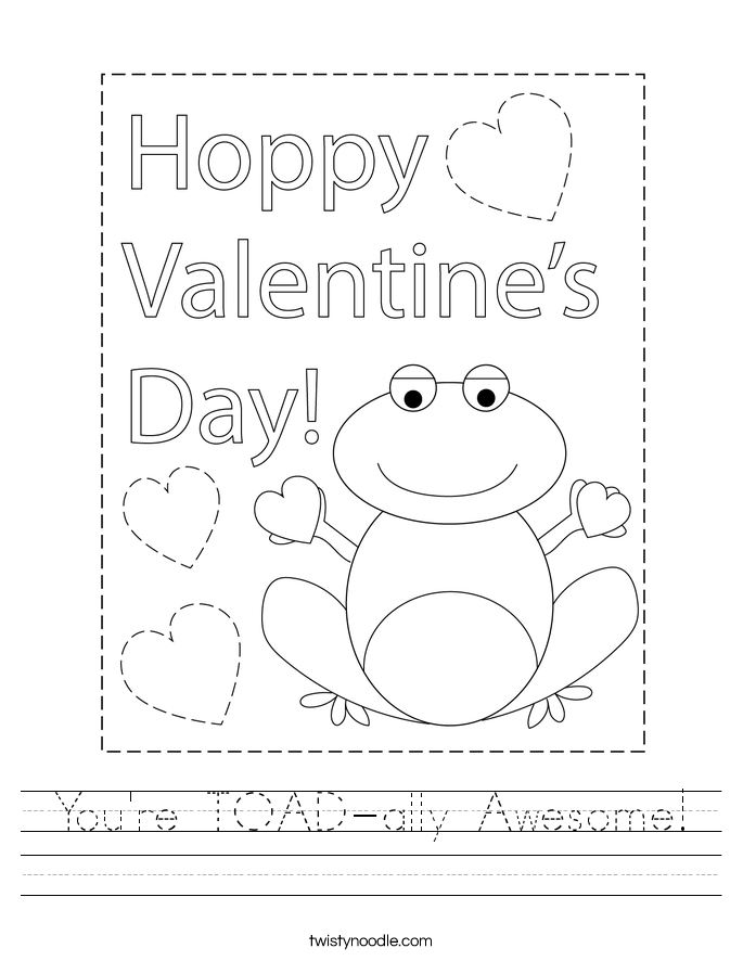 You're TOAD-ally Awesome! Worksheet
