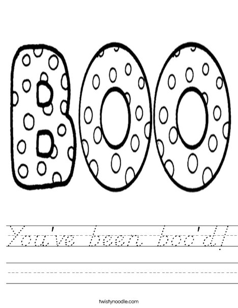 You've been Boo'd! Worksheet