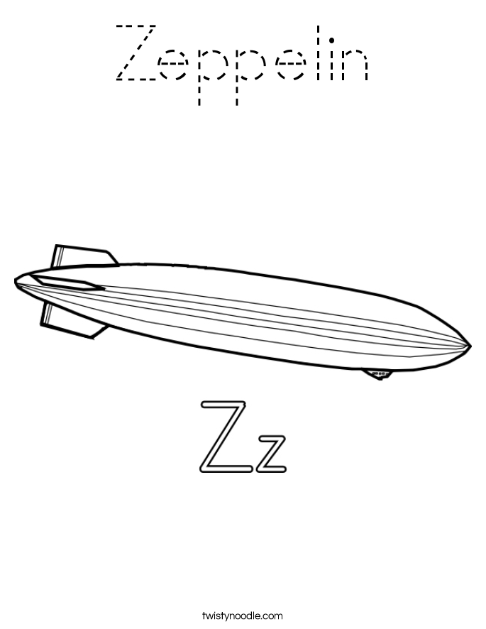 Zeppelin Coloring Page