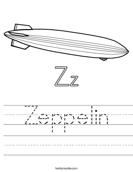 Z is for Zeppelin Worksheet