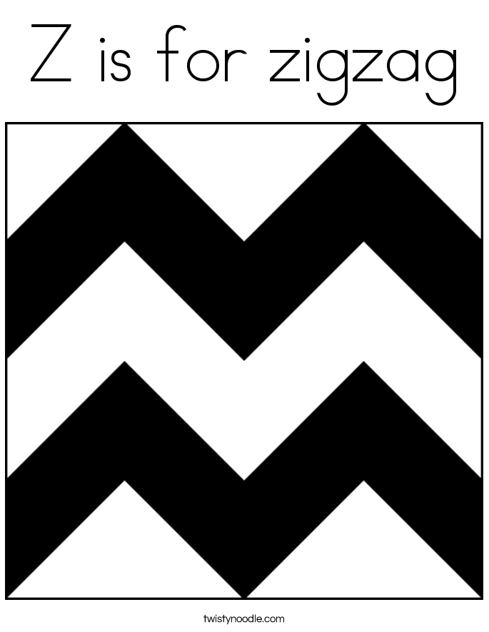 Z is for zigzag Coloring Page