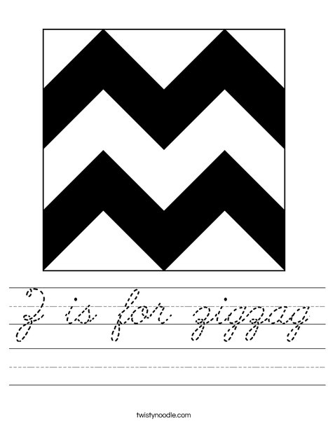 Z is for Zigzag Worksheet