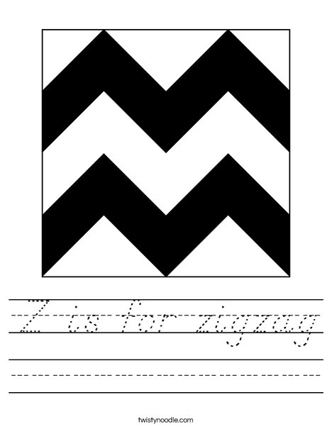 Z is for Zigzag Worksheet