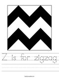 Z is for zigzag Worksheet