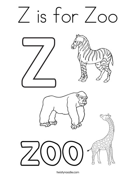 Z is for Zoo Coloring Page