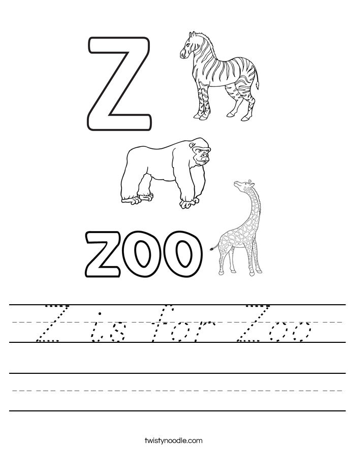 Z is for Zoo Worksheet