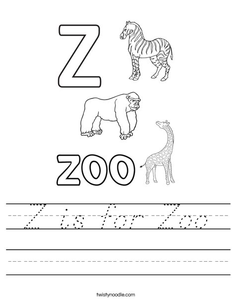 Z is for Zoo Worksheet