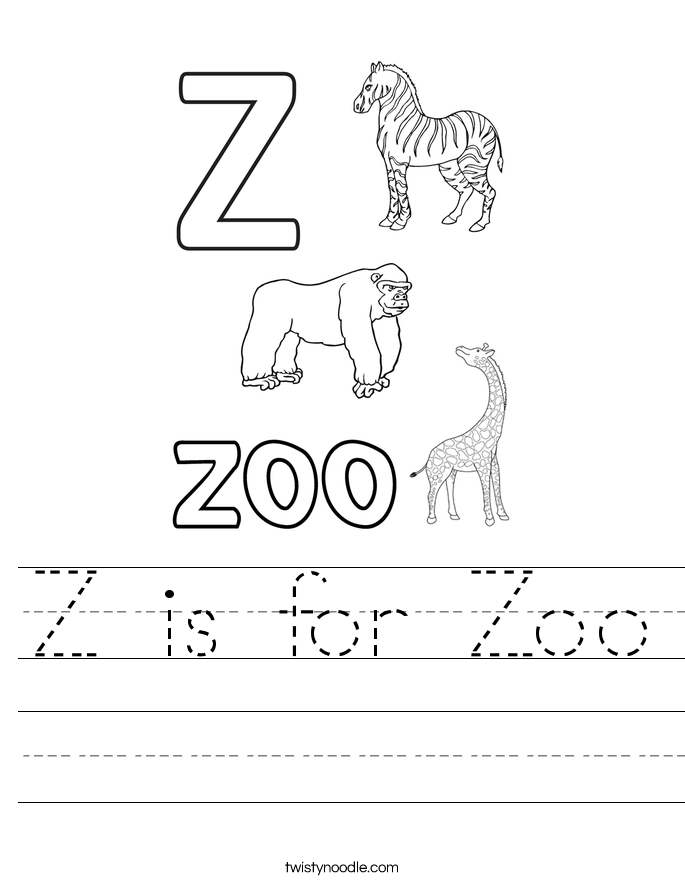 Z is for Zoo Worksheet