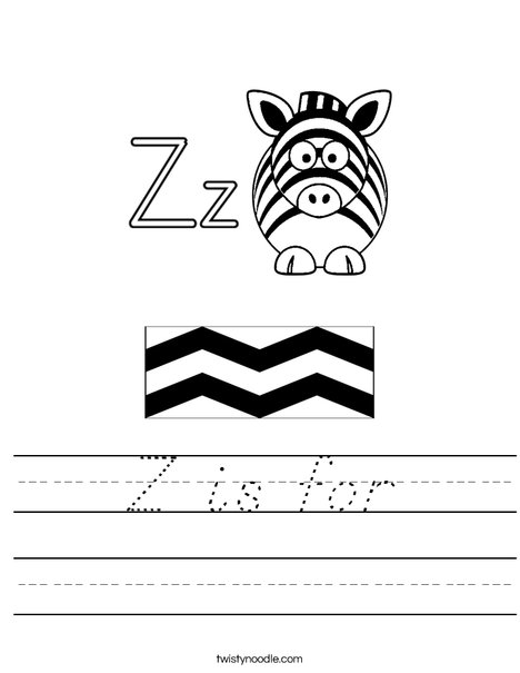 z is for worksheet dnealian twisty noodle
