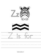 Z is for Handwriting Sheet