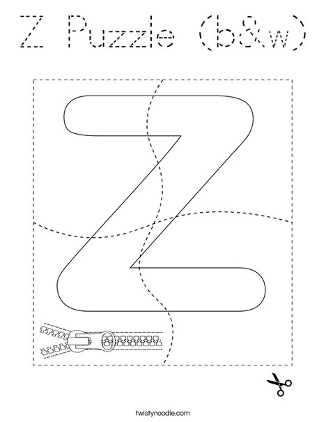 Z Puzzle (b&w) Coloring Page