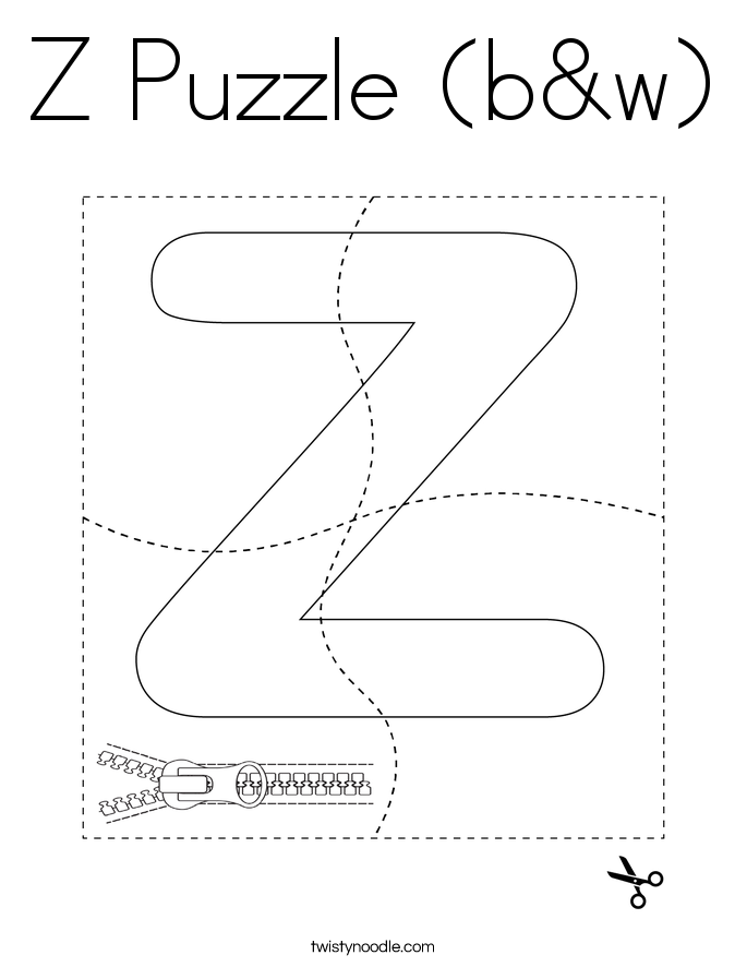 Z Puzzle (b&w) Coloring Page