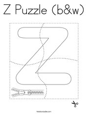 Z Puzzle (b&w) Coloring Page