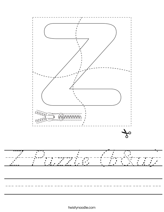 Z Puzzle (b&w) Worksheet
