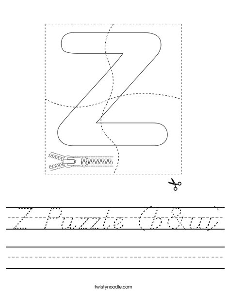 Z Puzzle (b&w) Worksheet