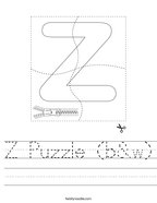 Z Puzzle (b&w) Handwriting Sheet