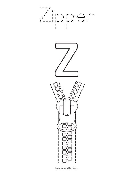 Z Zipper Coloring Page