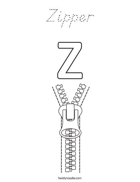 Z Zipper Coloring Page