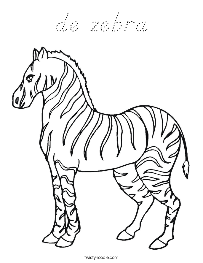 de zebra Coloring Page