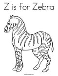 Z is for Zebra Coloring Page