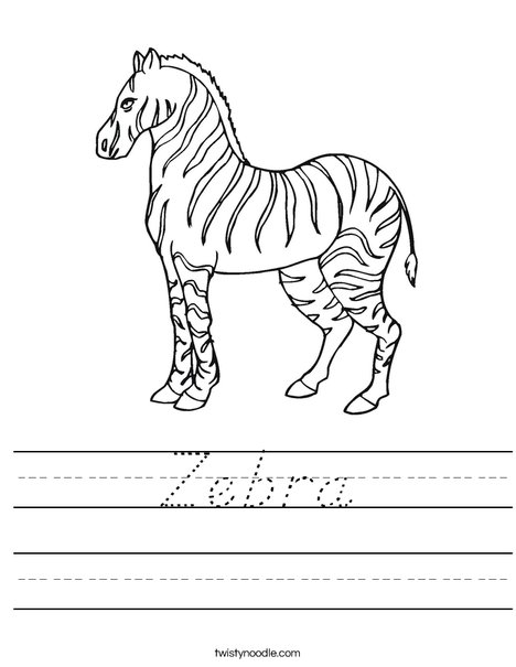 zebra worksheet dnealian twisty noodle