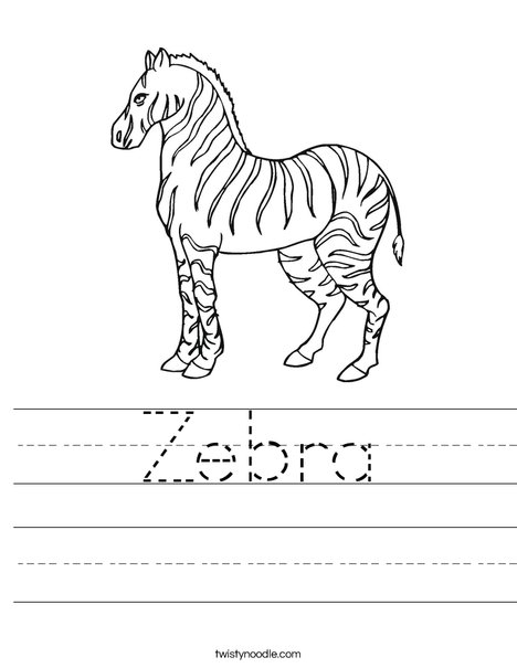 zebra worksheet twisty noodle