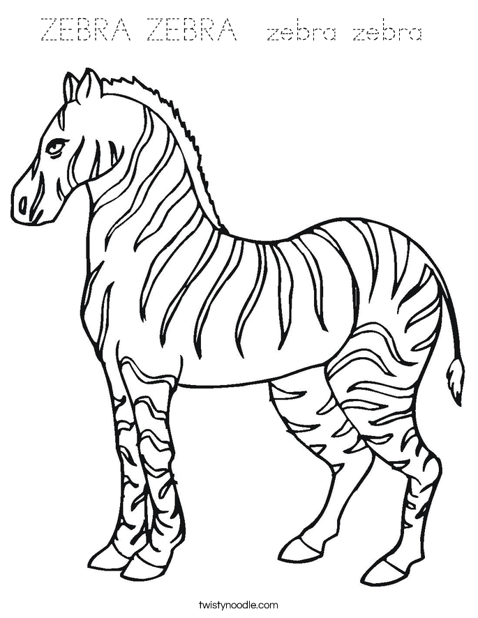 ZEBRA ZEBRA  zebra zebra  Coloring Page